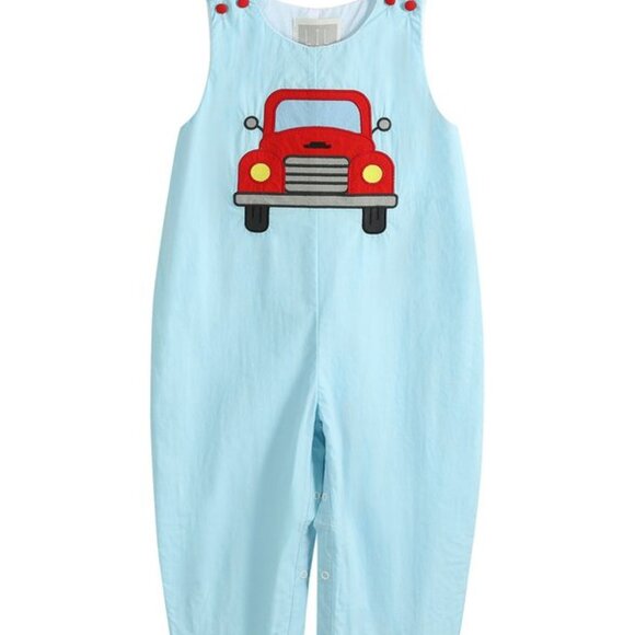 Lil Cactus Baby Boy Blue Vintage Truck Overalls Size 6-12 Month NEW - Picture 1 of 2